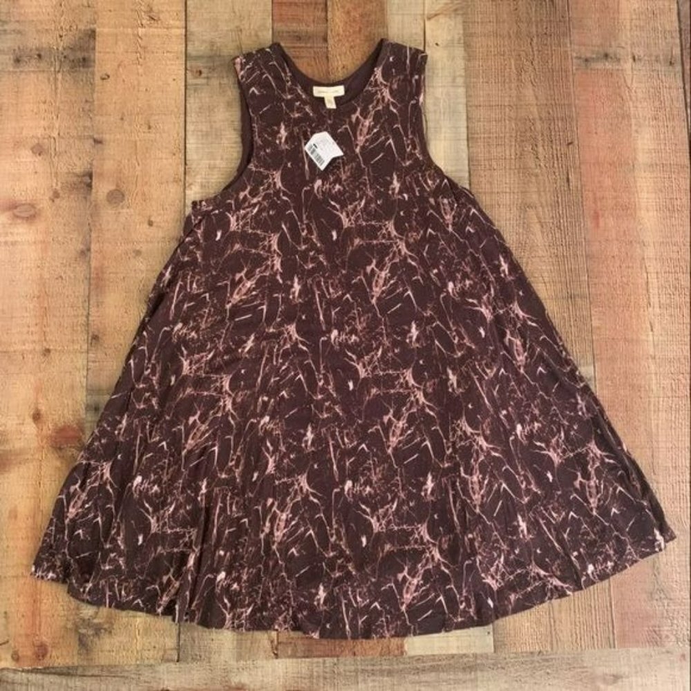 Silence + noise tank top swing mini dress in marbled purple - S